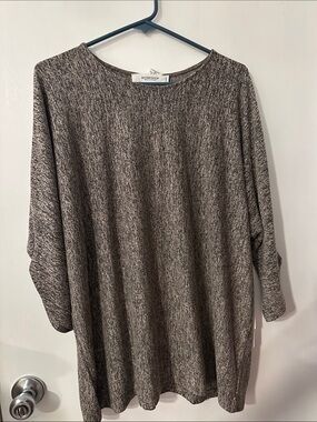 Workshop Republic Clothing Heathered Brown Gray Knit Top